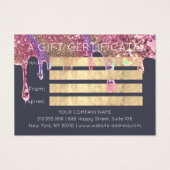 Gift Certificate Beauty Hair Makeup Gold Drivers Visitekaartje (Achterkant)