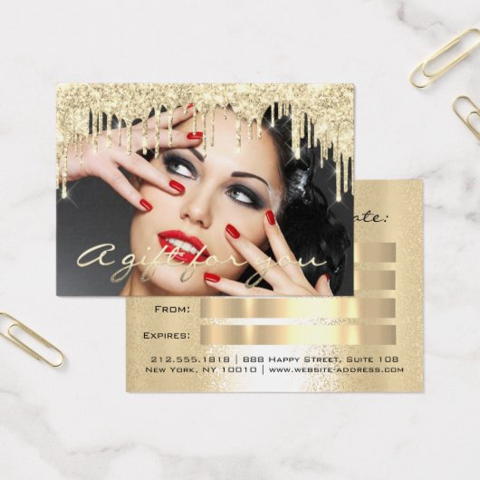 Gift Certificate Beauty Salon SPA Makeup Foto Visitekaartje (Kantoor)