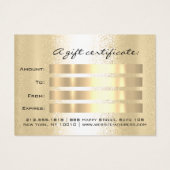Gift Certificate Beauty Salon SPA Makeup Foto Visitekaartje (Achterkant)