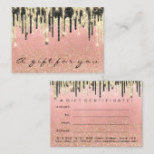Gift Certificate Beauty Shop Hair Nails Pink Gold Visitekaartje (Voorkant / Achterkant)