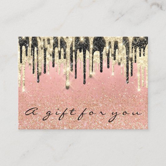 Gift Certificate Beauty Shop Hair Nails Pink Gold Visitekaartje (Voorkant)