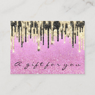 Gift Certificate Beauty Shop Hair Nails Pink Gold Visitekaartje
