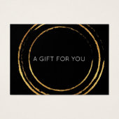 Gift Certificate Black White Gold Geometric Visitekaartje (Voorkant)