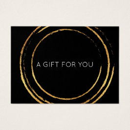 Gift Certificate Black White Gold Geometric Visitekaartje