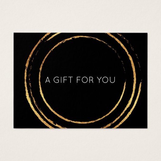 Gift Certificate Black White Gold Geometric Visitekaartje (Voorkant)