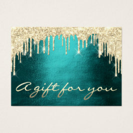 Gift Certificate Blauwgroen Gold DripEyelash Makeu Visitekaartje