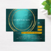 Gift Certificate Blauwgroen Gold Geometrische cirk Visitekaartje (Bureau)