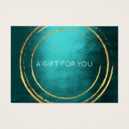 Gift Certificate Blauwgroen Gold Geometrische cirk Visitekaartje