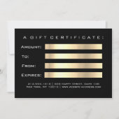Gift Certificate Blauwgroen Ocean Gold Lash Beauty (Achterkant)