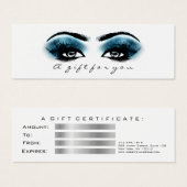 Gift Certificate Blue Marine White Lashes Makeup Mini Visitekaartjes (Voorkant /achterkant)
