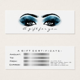 Gift Certificate Blue Marine White Lashes Makeup Mini Visitekaartjes