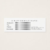 Gift Certificate Blue Marine White Lashes Makeup Mini Visitekaartjes (Achterkant)