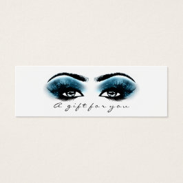 Gift Certificate Blue Marine White Lashes Makeup Mini Visitekaartjes