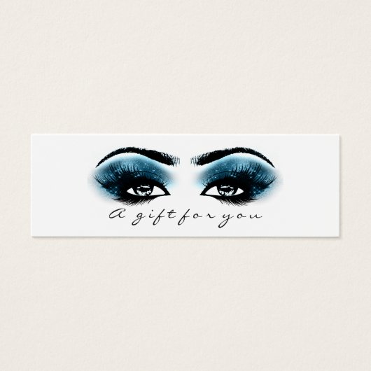 Gift Certificate Blue Marine White Lashes Makeup Mini Visitekaartjes (Voorkant)