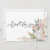 Gift Certificate Boho Pampas Grass Floral Bouquet (Voorkant)