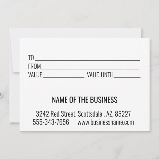 Gift Certificate Boho Pampas Grass Floral Bouquet (Achterkant)