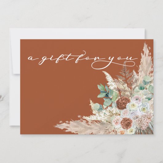 Gift Certificate Boho Pampas Grass Terra Cotta (Voorkant)