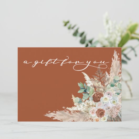 Gift Certificate Boho Pampas Grass Terra Cotta (Staand voorkant)