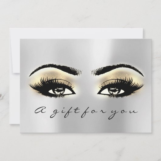 Gift Certificate Brown Eye Gold Lash Beauty Makeup (Voorkant)