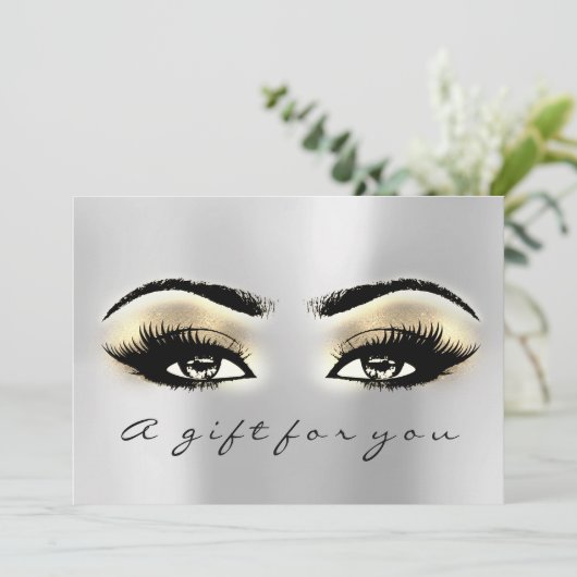 Gift Certificate Brown Eye Gold Lash Beauty Makeup (Staand voorkant)
