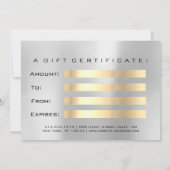 Gift Certificate Brown Eye Gold Lash Beauty Makeup (Achterkant)