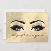 Gift Certificate Brown Eye Gold Lash Beauty Makeup (Voorkant)