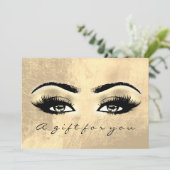 Gift Certificate Brown Eye Gold Lash Beauty Makeup (Staand voorkant)