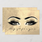 Gift Certificate Brown Eye Gold Lash Beauty Makeup (Voorkant / Achterkant)