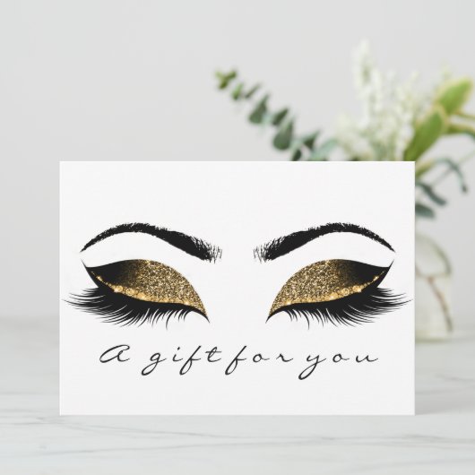 Gift Certificate Browns Gold Lashes White Makeup (Staand voorkant)