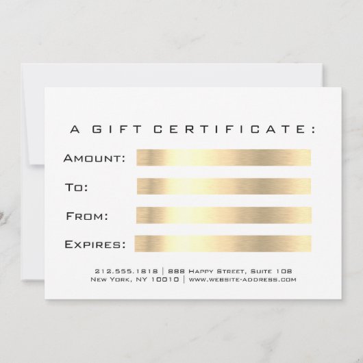 Gift Certificate Browns Gold Lashes White Makeup (Achterkant)