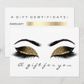 Gift Certificate Browns Gold Lashes White Makeup (Voorkant / Achterkant)