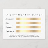 Gift Certificate Browns Gold Lashes White Makeup (Achterkant)