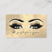 Gift Certificate Brows Makeup Gold Lashes Makeup Kortingskaartje (Voorkant)