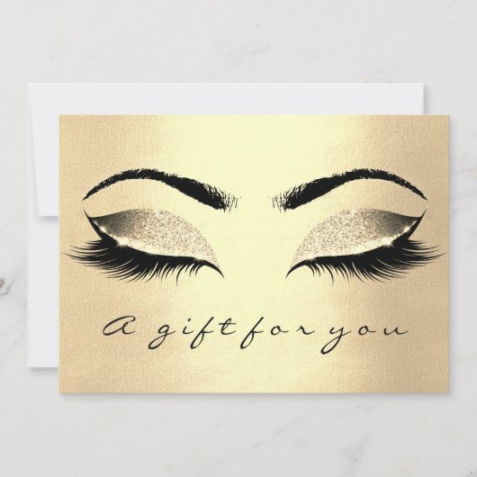 Gift Certificate Champaign Gold Lash Beauty Makeup (Voorkant)