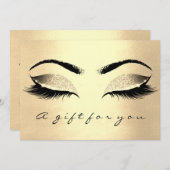 Gift Certificate Champaign Gold Lash Beauty Makeup (Voorkant / Achterkant)