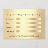 Gift Certificate Champaign Gold Lash Beauty Makeup (Achterkant)