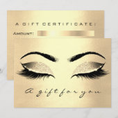 Gift Certificate Champaign Gold Lash Beauty Makeup (Voorkant / Achterkant)