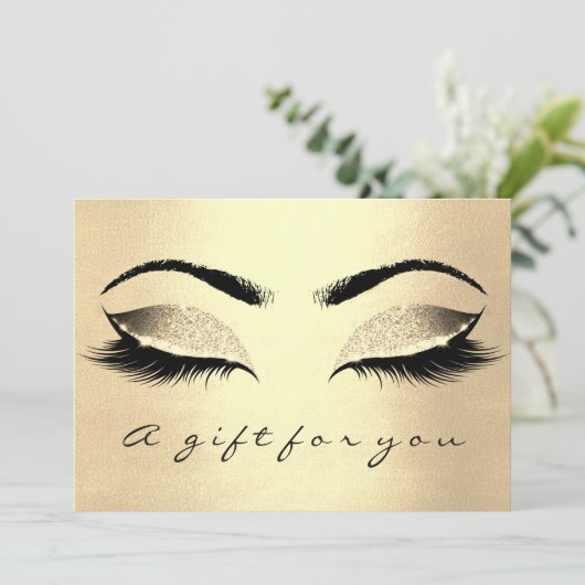 Gift Certificate Champaign Gold Lash Beauty Makeup (Staand voorkant)