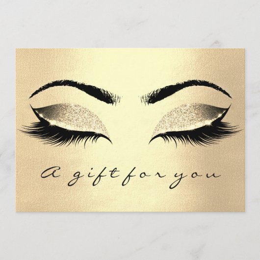 Gift Certificate Champaign Gold Lash Beauty Makeup (Voorkant)