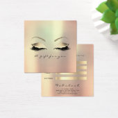 Gift Certificate Champaign Gold Lashes Makeup Glam Vierkante Visitekaartjes (Bureau)
