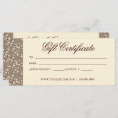 Gift Certificate Cherry Blossom Floral Cream Beige (Voorkant / Achterkant)