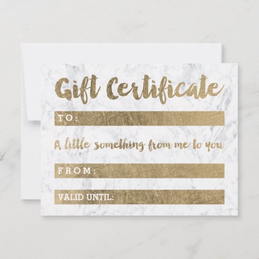 Gift certificate chic faux Gold girly Nails marmer (Achterkant)