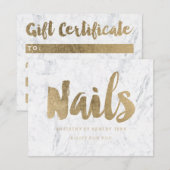 Gift certificate chic faux Gold girly Nails marmer (Voorkant / Achterkant)