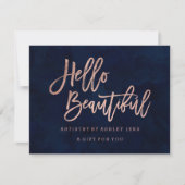 Gift certificate chic roos Gold hallo marvy blue Kaart (Voorkant)