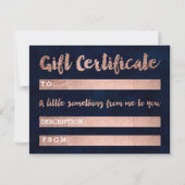 Gift certificate chic roos Gold hallo marvy blue Kaart (Achterkant)