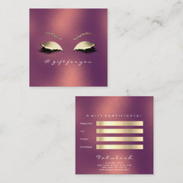 Gift Certificate Copper Gold Lashes Makeup Eye Kortingskaartje