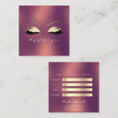 Gift Certificate Copper Gold Lashes Makeup Eye Kortingskaartje (Voorkant / Achterkant)