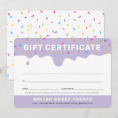 GIFT CERTIFICATE frosting color sprinkles lilac (Voorkant / Achterkant)