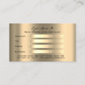 Gift Certificate Gift Gold Lashes Makeup Artist Kortingskaartje (Achterkant)