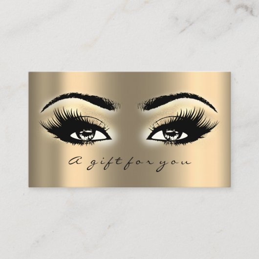 Gift Certificate Gift Gold Lashes Makeup Artist Kortingskaartje (Voorkant)